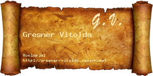 Gresner Vitolda névjegykártya